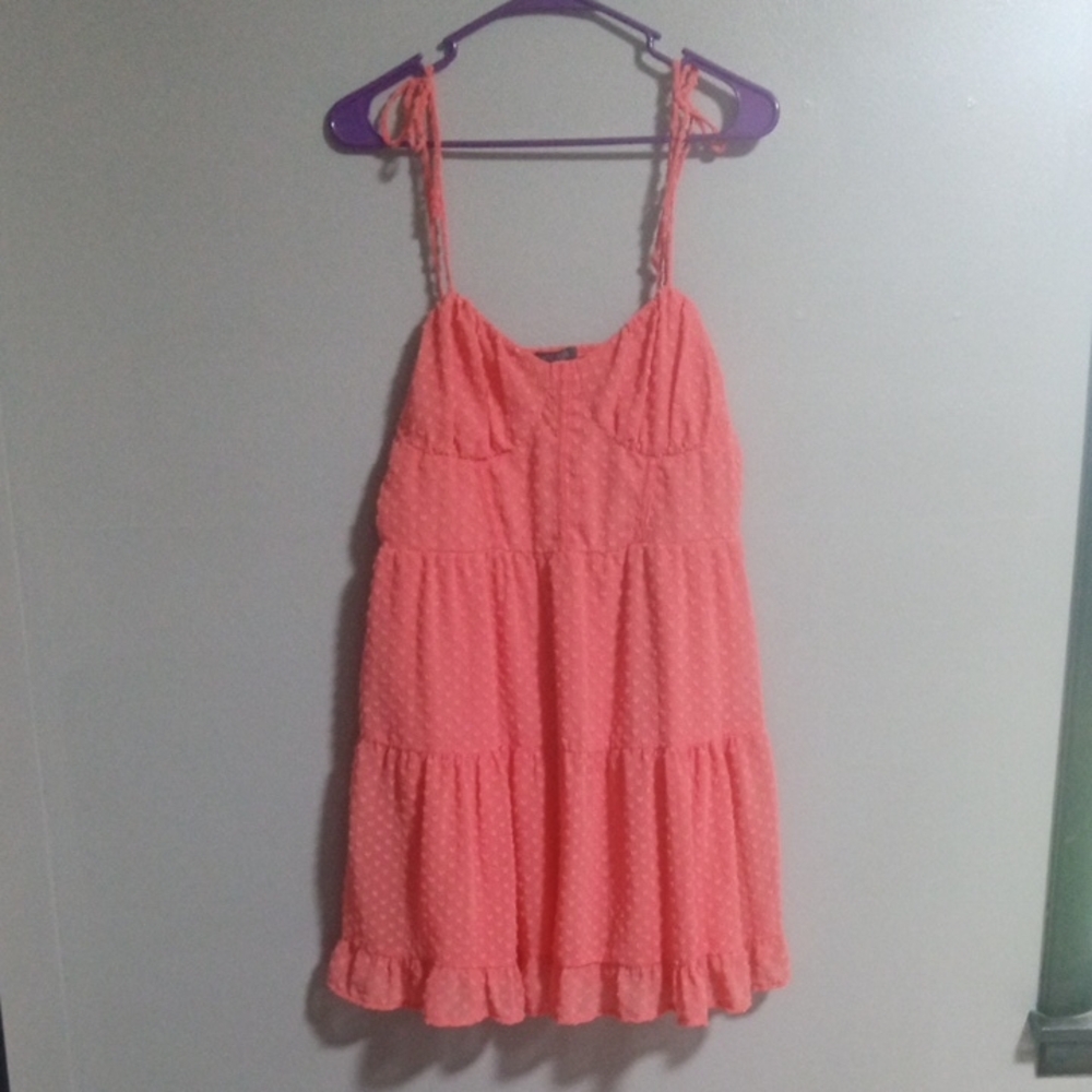 Wild Fable Women's Coral Ruched Tiered Sundress